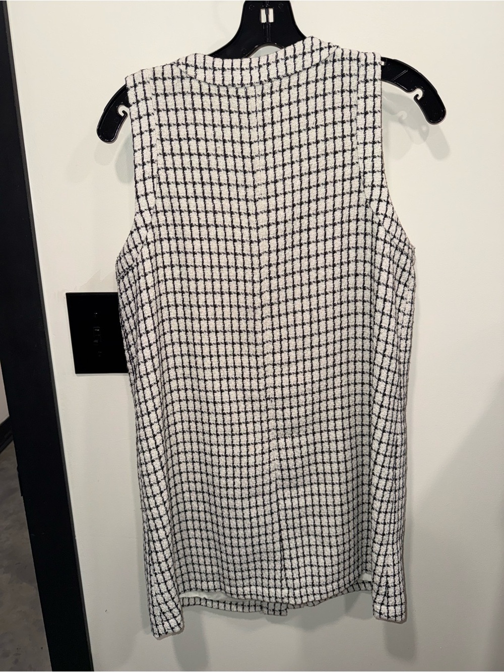NWT Reformation Tropez Mini Dress Sz 6 cream black Check‎ Tweed - Picture 8 of 9